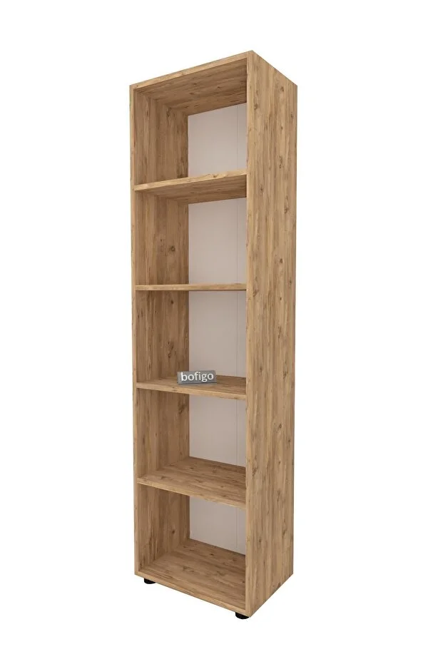 5 Raflı Kitaplık Ofis Dolabı Klasörlük Çok Amaçlı Dolap Mutfak Dolabı Çam